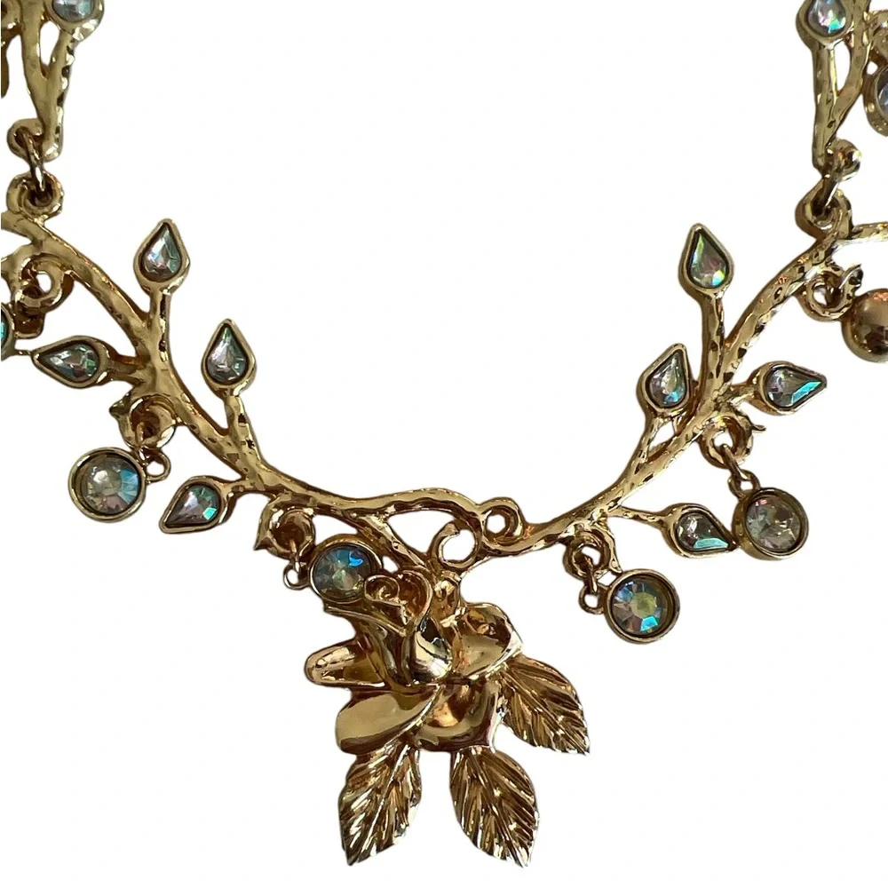 Disney Beauty & The Beast Necklace Rose Gold Tone 14
